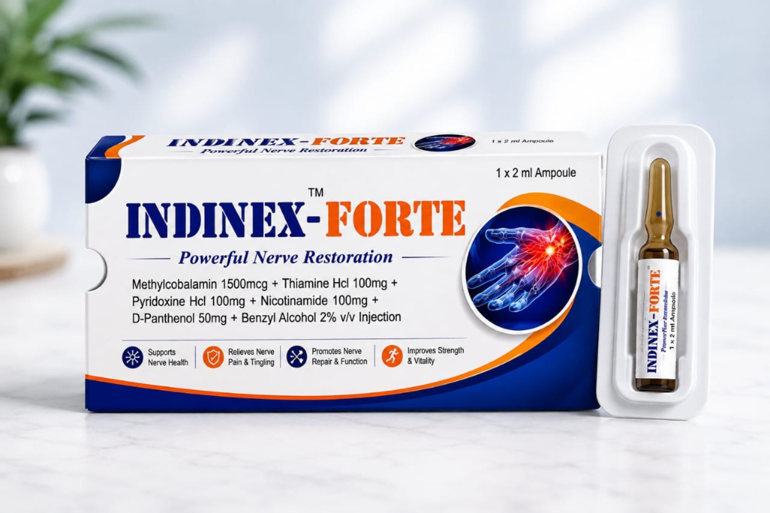 Indinex Forte Injection — Indinex Forte Injection packaging by Indinexa Pharmaceutical